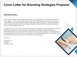 Cover letter for branding strategies proposal ppt powerpoint presentation file objects