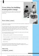 Cover Letter For Building Brand Positive Image One Pager Sample Example Document