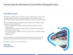 Cover letter for business card and flyer design services ppt file brochure