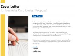 Cover letter for business card design proposal l494 ppt powerpoint presentation icon
