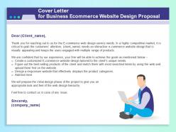 Cover letter for business ecommerce website design proposal ppt file aids