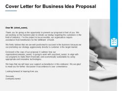 Cover letter for business idea proposal ppt powerpoint presentation file slides
