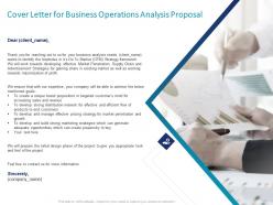 Cover letter for business operations analysis proposal ppt powerpoint professional