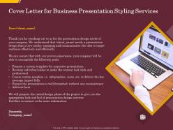 Cover letter for business presentation styling services ppt file brochure