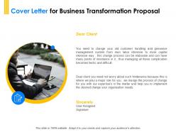Cover letter for business transformation proposal ppt powerpoint gallery