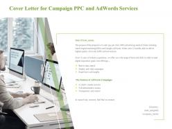 Cover letter for campaign ppc and adwords services expert keyword insights ppt portrait
