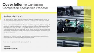 Cover Letter For Car Racing Competition Sponsorship Proposal