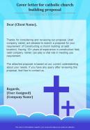 Cover Letter For Catholic Church Building Proposal One Pager Sample Example Document