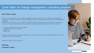Cover Letter For Change Management Consulting Proposal Ppt Diagrams