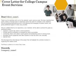 Cover letter for college campus event services ppt powerpoint presentation icon professional