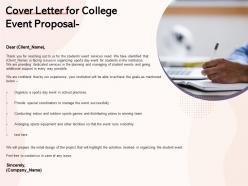 Cover letter for college event proposal ppt powerpoint presentation styles design ideas