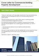 Cover Letter For Commercial Building Property Development One Pager Sample Example Document