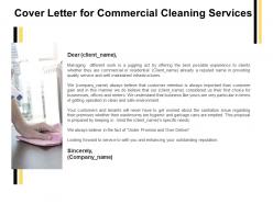 Cover letter for commercial cleaning services ppt powerpoint presentation icon objects
