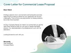 Cover letter for commercial lease proposal ppt powerpoint presentation summary graphics download