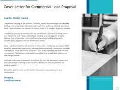 Cover letter for commercial loan proposal ppt powerpoint presentation ideas slide portrait