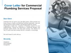 Cover letter for commercial plumbing services proposal ppt powerpoint presentation ideas objects