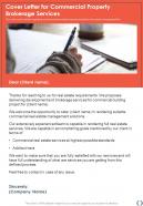 Cover Letter For Commercial Property Brokerage Services One Pager Sample Example Document