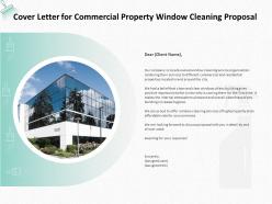 Cover Letter For Commercial Property Window Cleaning Proposal Ppt Powerpoint Presentation