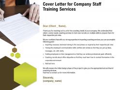 Cover letter for company staff training services ppt powerpoint show clipart
