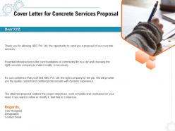 Cover letter for concrete services proposal ppt powerpoint presentation icon graphics