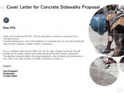 Cover letter for concrete sidewalks proposal ppt powerpoint presentation influencers