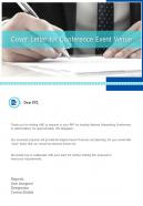 Cover Letter For Conference Event Venue One Pager Sample Example Document