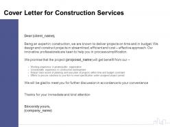 Cover letter for construction services ppt powerpoint presentation model inspiration