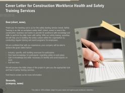 Cover letter for construction workforce health and safety training services ppt infographics Cover letter for construction workforce health and safety training services ppt infographics