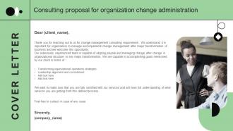 COVER LETTER For Consulting Proposal For Organization Change Administration