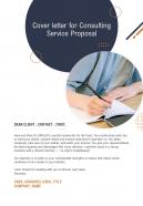 Cover Letter For Consulting Service Proposal One Pager Sample Example Document