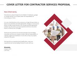 Cover letter for contractor services proposal ppt powerpoint slide