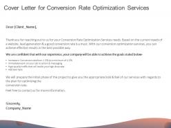 Cover letter for conversion rate optimization services ppt powerpoint presentation portfolio brochure