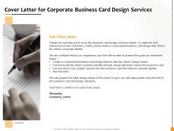 Cover letter for corporate business card design services ppt gallery example