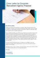 Cover Letter For Corporate Recruitment Agency Proposal One Pager Sample Example Document