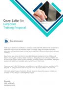 Cover Letter For Corporate Training Proposal One Pager Sample Example Document