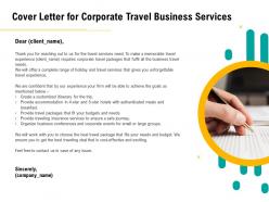 Cover letter for corporate travel business services experience ppt layouts