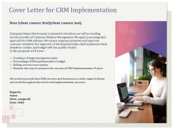 Cover letter for crm implementation management ppt infographics