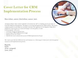 Cover letter for crm implementation process ppt powerpoint presentation topics