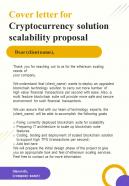 Cover Letter For Cryptocurrency Solution Scalability Proposal One Pager Sample Example Document
