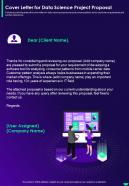 Cover Letter For Data Science Project Proposal One Pager Sample Example Document