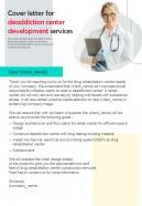 Cover Letter For Deaddiction Center Development Services One Pager Sample Example Document