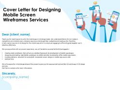 Cover letter for designing mobile screen wireframes services ppt powerpoint icon rules