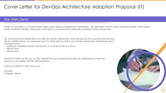 Cover letter for devops architecture adoption proposal it ppt slides outline