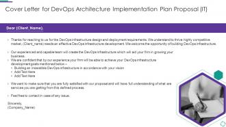 Cover letter for devops architecture devops architecture implementation plan proposal it