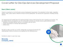 Cover letter for devops services development proposal devops services development proposal it