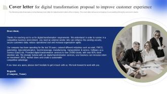 Cover Letter For Digital Transformation Proposal To Improve Customer Experience