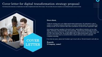 Cover Letter For Digital Transformation Strategy Proposal Ppt Powerpoint Presentation Diagram Templates