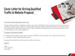 Cover letter for driving qualified traffic to website proposal ppt powerpoint presentation icon