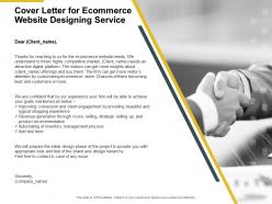 Cover letter for ecommerce website designing service team ppt slides