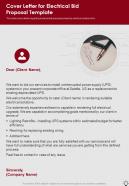 Cover Letter For Electrical Bid Proposal Template One Pager Sample Example Document
